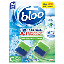 Load image into Gallery viewer, Bloo Toilet Blocks Limescale Prevention 2X50g
