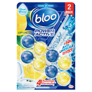 BLOO Power Active Lemon Toilet Rim Block (2ct) - Clean toilet bowl with every flush